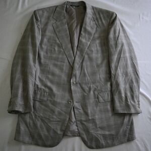 Bespoke 48L‎ Brown Glenn Check Wool Silk Mens Blazer Suit Jacket Sport Coat
